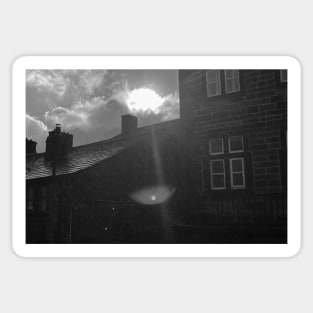 Black And White Building Photograph Sticker